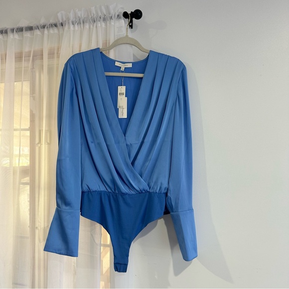 NEW Favorite Daughter The Date Blouse Bodysuit Sky Blue Anthropologie NWT - Picture 5 of 9